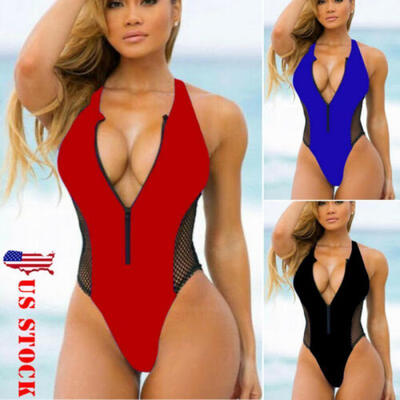 

US Sexy Women One-Piece Swimsuit Beachwear Swimwear Monokini Bikini Bathing