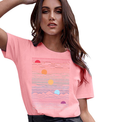 

Starmoon Women Girls Plus Size Print Shirt Short Sleeve T Shirt Blouse Tops