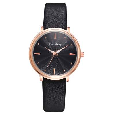 

European&American hot womens wild fashion watch trend retro high quality PU leather quartz watch