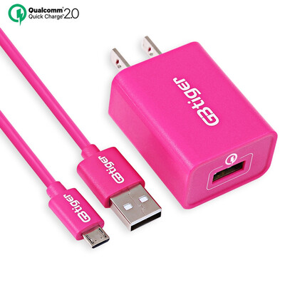 

GBTIGER Certificated QC 20 Single USB Travel Charging Adapter with USB Cable