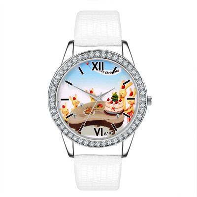 

〖Follure〗Women Watch Christmas Leather Band Analog Quartz Vogue Wrist Watches Gift
