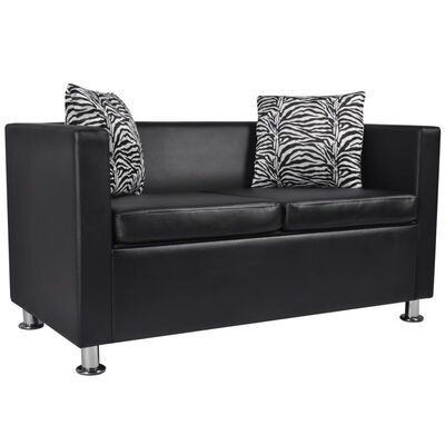 

Sofa 2-Seater Artificial Leather Black