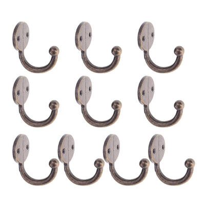 

10pcs Antique Zinc Alloy Wall Mounted Hook Rack Key Holder Clothes Hanger