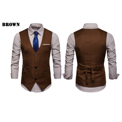 

Mens Formal Business Casual Dress Vest Suit Slim Fit Tuxedo Waistcoat Coat