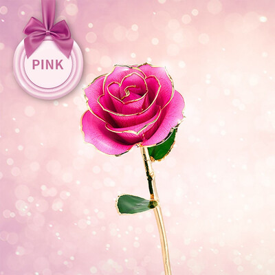 

Toponeto 1PCS 24K Gold Dipped Real Rose Plated Flower Golden Birthday Wedding Decor