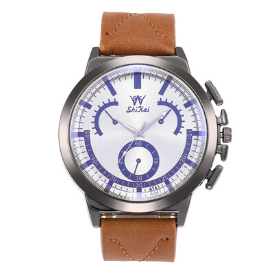 

Gobestart Luxury Men Watch Business Large Dial Watch Fashion Quartz Leather Belt Watch