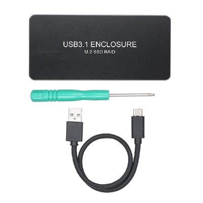 

USB31 Type-C to 2 Ports NGFFM2 SSD Raid Enclosure with Raid Raid0 Raid1 or PM BlackSilver