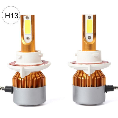 

C6 Universal Automobile Headlight Gold Modified Lamp Kit Car LED Conversion COB Bulbs Lamps 6500K White Light