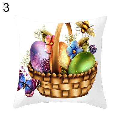 

Easter Rabbit Egg Candy Throw Pillow Case Home Car Decor Sofa Bed Cushion Cover