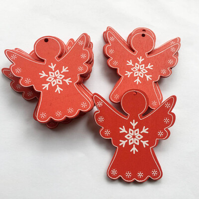 

10Pcs\Set Home Accessories Small Pendant Christmas Wood Chip Tree Ornaments Xmas Hanging Pendant Decoration Gifts