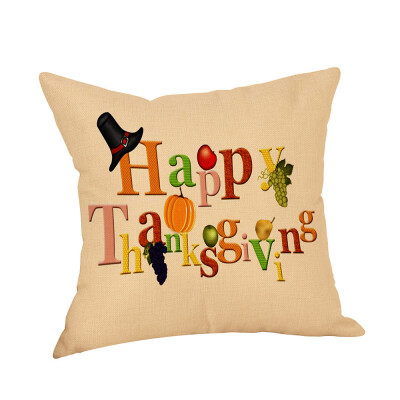 

Tailored Happy Fall Thanksgiving Day Linen Turkey Pillow Case Cushion Cover Home Decor