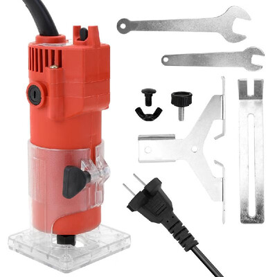 

Electric Hand Trimmer Router Wood Carving Machine Flip Board Woodworking Milling Engraving Slotting Trimming Aluminum Alloy
