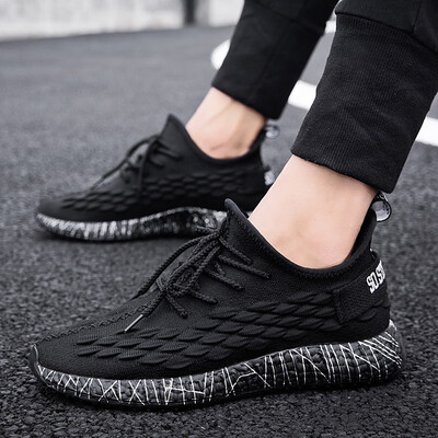 

Autumn new black sneaker men Korean style mens casual summer breathable mesh surface tide shoes