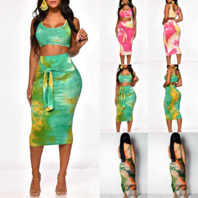 

Women Crop Tops Short Dress Skirt Outfits Cocktail Party Beach Dresses Jumpsuit
