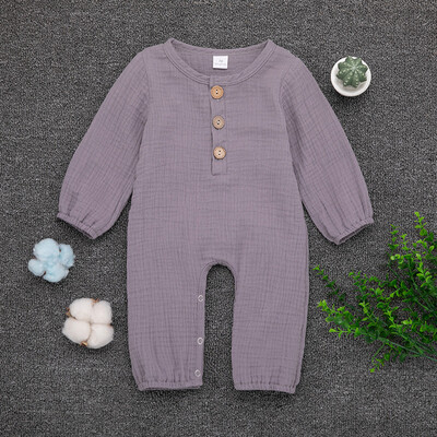 

Newborn Infant Baby Boy Girl Cotton Linen Solid Romper Jumpsuit Clothes Outfits