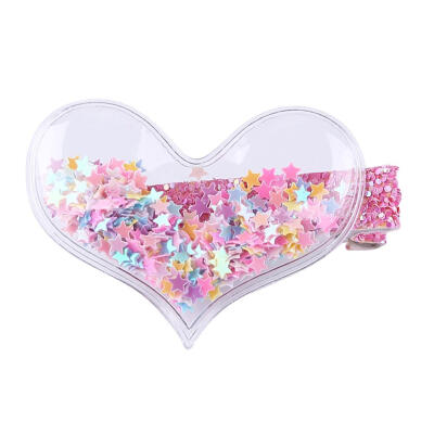 

Transparent Colorful Girls Kids Hair Clips Lovely Crown Star Heart Hairpin