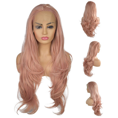 

〖Follure〗Curly Wig Glueless Lace Wigs Pink Women Indian Remy Human Hair Lace Front