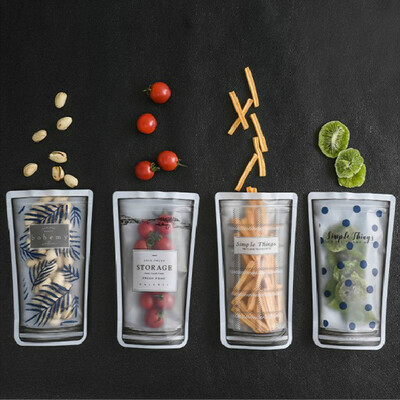 

8pcs Refrigerator Travel Transparent Thick Zipper Ziplock Food Snack Storage Bag