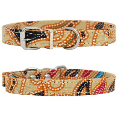 

Pet Neck Ornament Bohemia Style Collar With Leash Ring For Puppies Cats Adjustable Zinc Alloy Pin Buckle