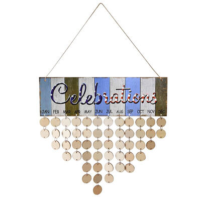 

Wood Round Plate DIY Calendar Sign Special Date Wall Hanging Reminder Board