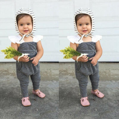 

Newborn Baby Girl Stripe Romper Jumpsuit Summer Sunsuit Clothes Outfits 2PCS