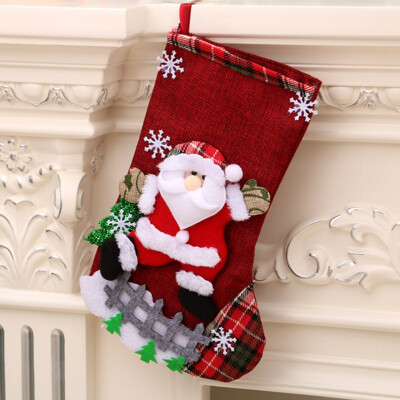 

Cute Christmas Stocking Sock Santa Claus Snowman Elk Bear Candy Gift Bag Xmas Tree Hanging Decor