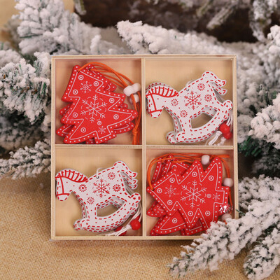

Siaonvr 12PC Christmas Snowflakes Wooden Pendants Xmas Tree Ornaments Home Hanging Decor
