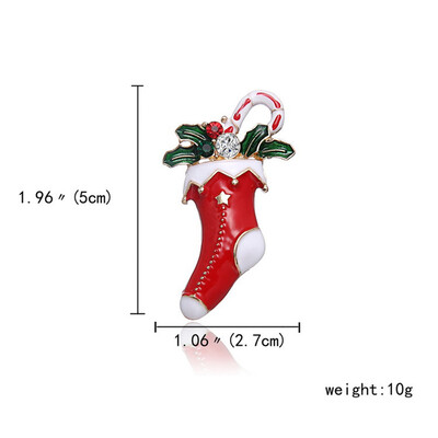 

Xmas Enamel Snowman Stockings Santa Tree Brooch Pin Christmas Gifts Women Men Brooches Charm Crystal Rhinestone