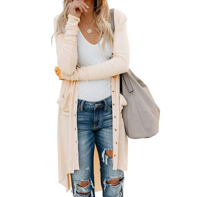 

Toponeto Women Long Sleeve Solid Color Snap Button Down Knit Ribbed Cardigans Outwear
