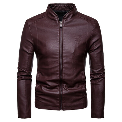 

Gobestart Fashion Men Autumn Winter Warm Casual Leather Zipper Long Sleeve Jacket Coat Top