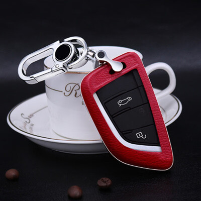 

Car Accessories Top Layer Leather Car Key Case For BMW new X1X5X6new 1 series2 series Car Key Cover Shell Car Keychain