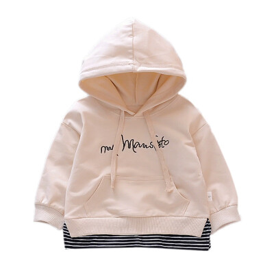 

Baby Girl Clothes Autumn Baby Girl Boy Outerwear Letters Striped Print Casual Hoodie Sweatshirt Kids Outfits Tops