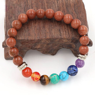 

Chakra Bracelet Natural Stone Beads Energy Bracelets Bangles Essential Oil Diffuser Jewelry For Women Men