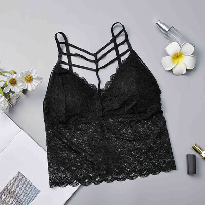 

Sexy Women Lace Floral Hollow Camisole V-Neck Tank Tops Bandage Spaghetti Ladies Camisole Crop Top