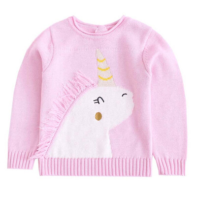 

Kids Sweater Unicorn Girls Long Sleeves Blouse Pullover Casual Sweatshirt