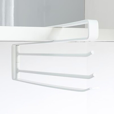 

Kitchen Cabinet Punch Free Three-bar Towel Rack Roll Paper Holder Storage Rack