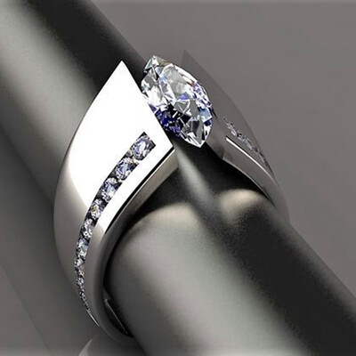 

Vintage Unique Style Female Zircon Stone Wedding Ring