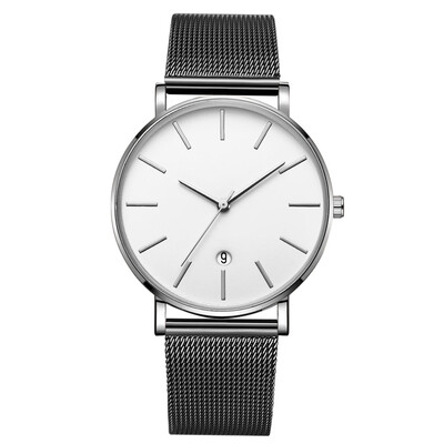 

〖Follure〗Fashion Simple Simple Casual Calendar Business Net With Strap Mens Watch