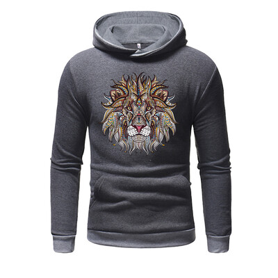 

Toponeto Mens Long Sleeve Hooded Solid Color Print Autumn Sweater Turtleneck Sweater
