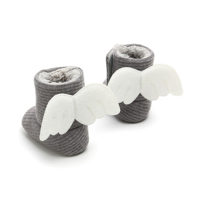 

Winter Newborn Baby Boy Girl Shoes Knitted Boots Soft Toddler Super Warm Wings Slip-On Soft Kids Baby Crib Boots