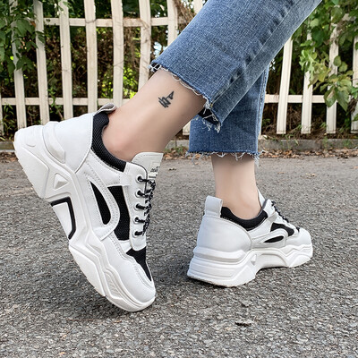

LZJ New WomenS Flats Sneakers Fashion White Vulcanized Shoes Women Lace Up Round Toe Breath Air Mesh Running Shoes Size 35-40