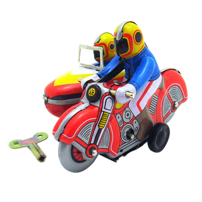 

YIWULATinplate Nostalgic Clockwork Chain Toy Three-Wheeled Motorcycle