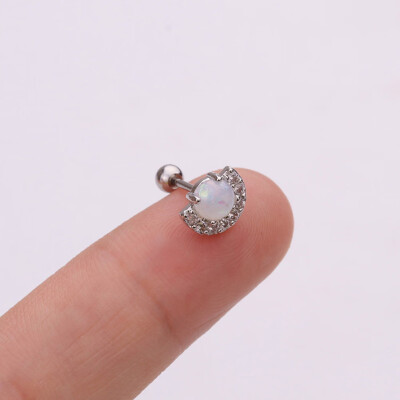 

1Pc Cz Cartilage Stud Moon Star Heart Cross Flower Crown Helix Piercing Tragus Stud Conch Earring