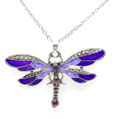 

Retro Animal Jewelry Necklace Pendant Dragonfly Crystal Sweater Chain Fashion