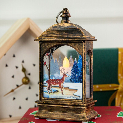 

〖Follure〗New Christmas Creative Glow Old Man Snowman Elk LED Fireplace Light Decoration