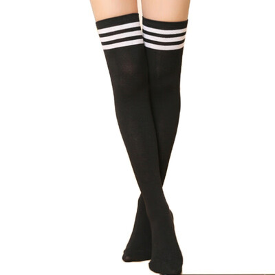 

Hot Thigh High Sexy Cotton Socks Womens Striped Over Knee Girl Lady Sock