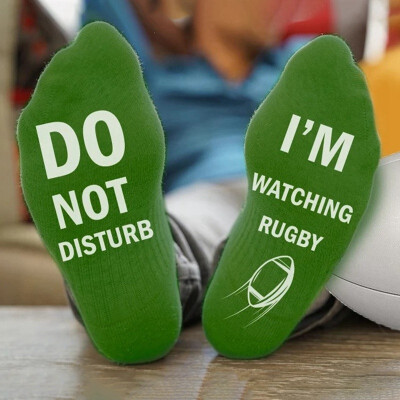 

Unisex Novelty Funny Sport Socks DO NOT DISTURB IM WATCHING RUGBY Gift 1 Pair