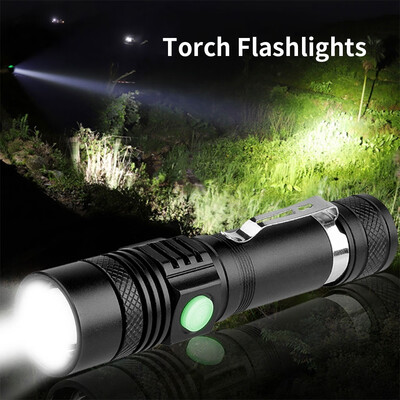 

New USB Rechargeable Zoomable Adjustable Focus Bright Light Tactical LED Flashlight Hunting Camping