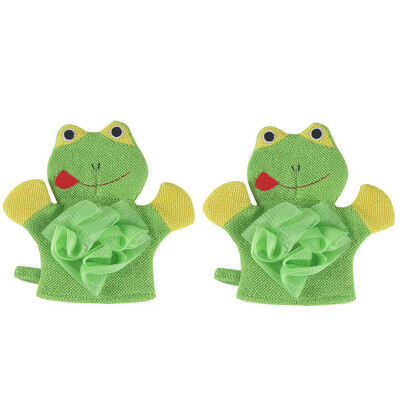 

Gobestart 1 Pair Compound Cotton Children Bath Rub Gloves Shower Body Wash Puff Mesh