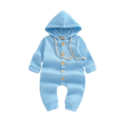 

Autumn & Winter Newborn Infant Baby Clothes Long Sleeve Hooded Jumpsuit Solid Color Kids Bodysuits Winter clothes